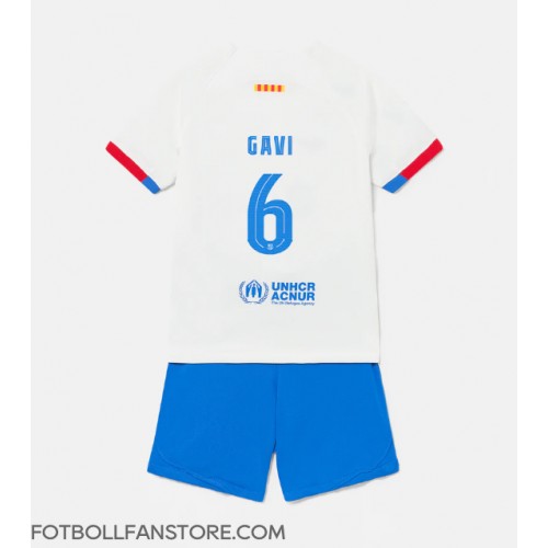 Barcelona Paez Gavi #6 Barnkläder Borta matchtröja till baby 2023-24 Kortärmad (+ Korta byxor) Billigt